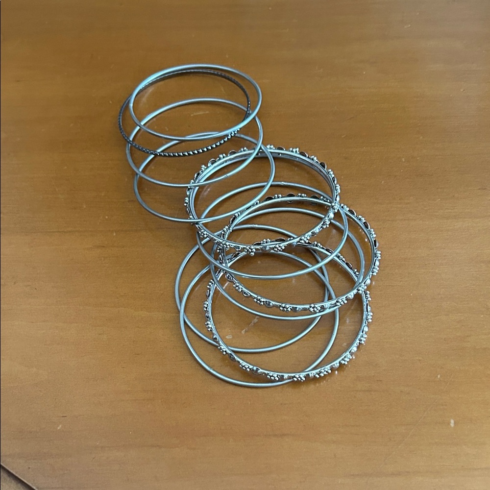 Elegant Silver Bangle Set